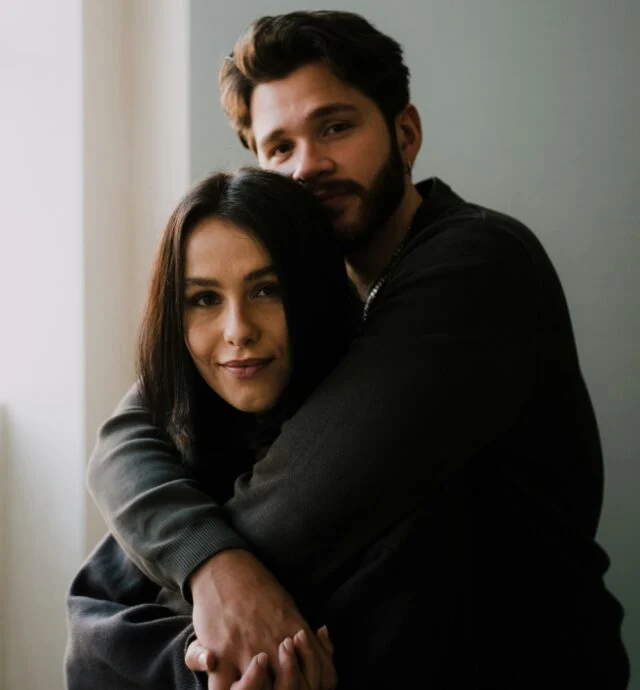 Portrait of a couple hugging each other